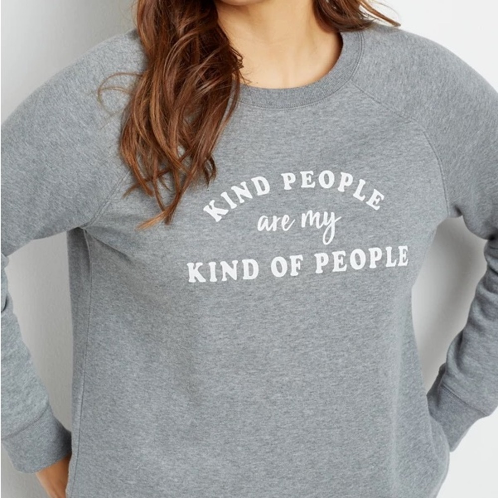 Maurices Heather Gray Sweatshirt with White Script